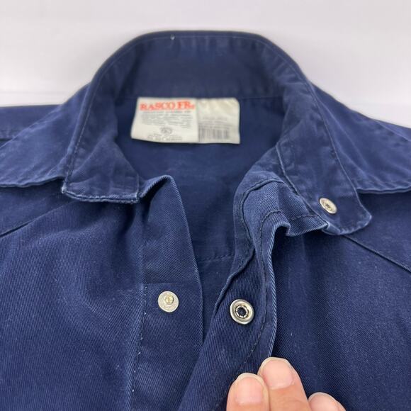 Rasco L FR Fire Resistant Light Snap Up Navy Men's Utility Work Wear NR755 CAT2 - Picture 7 of 14